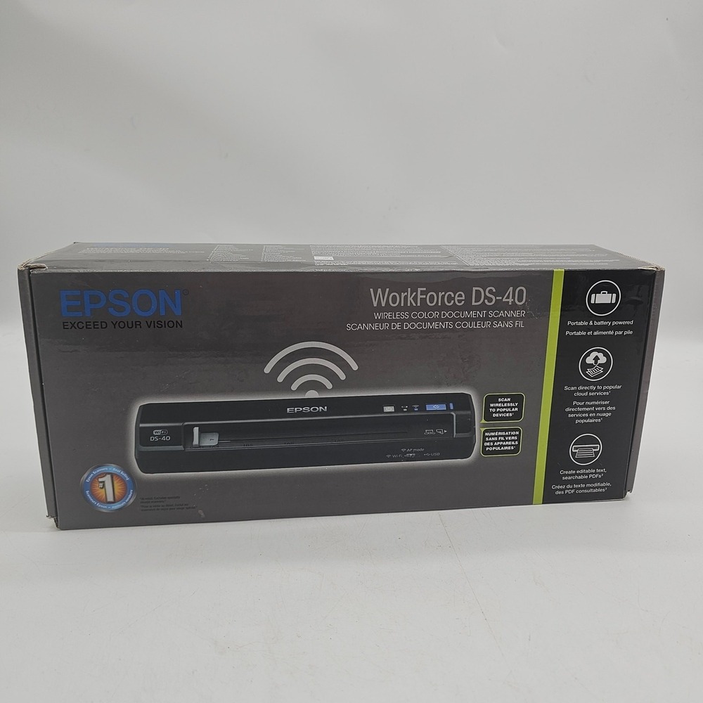 Epson WorkForce DS-40 Wireless Portable Color Document Scanner